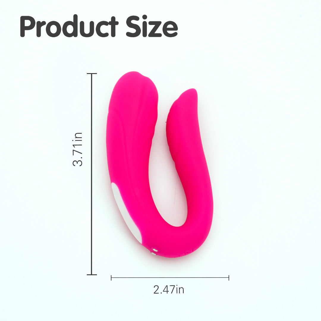 Mermaid Pink Couples Vibrator product size and dimensions