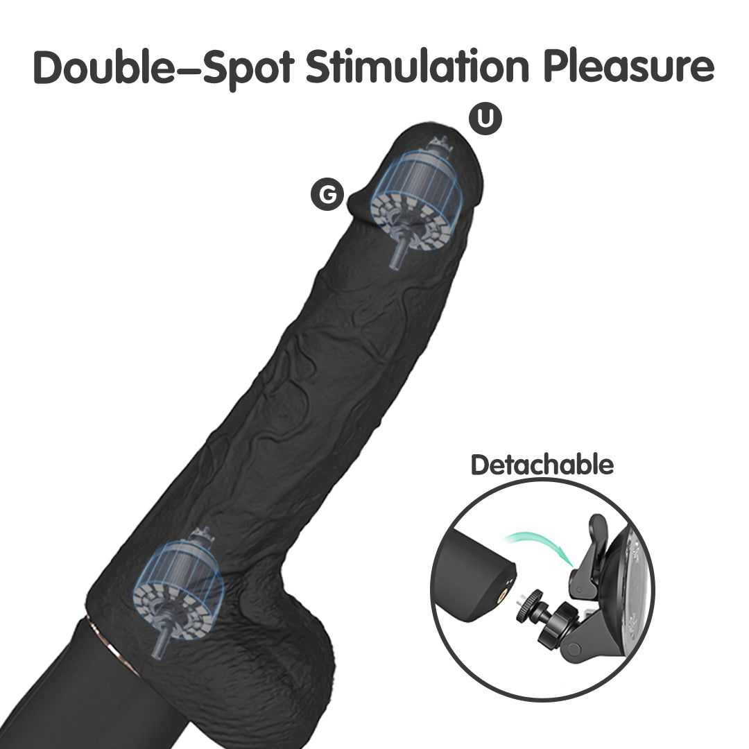 Double-Spot Stimulation black dildo for intense penetration
