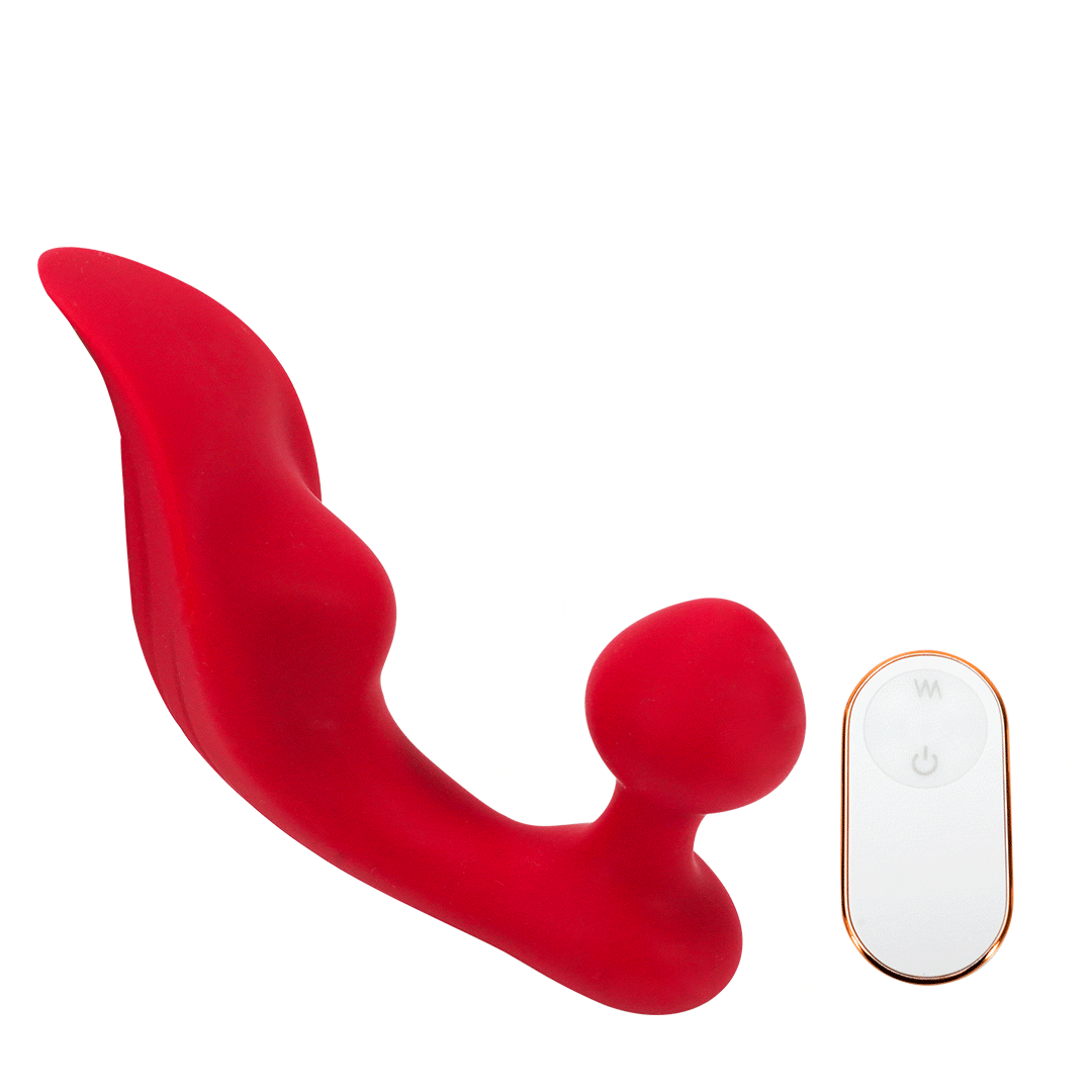 Red clitoral vibrator with remote control