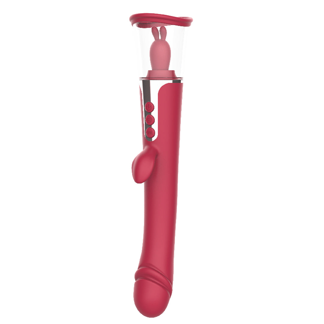 Red Esther AV Bar Vibrator with bunny-ear stimulator