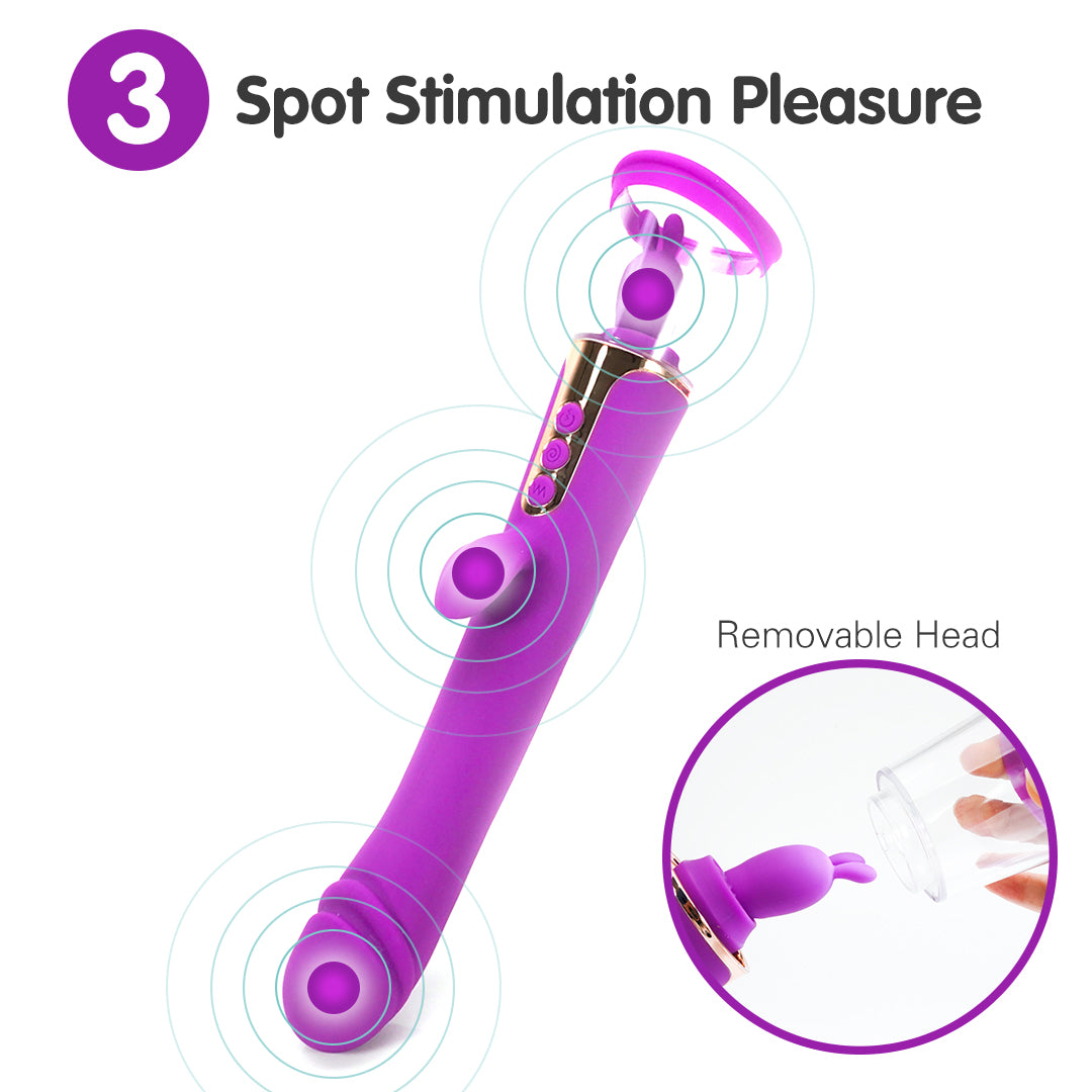 Esther AV Bar Vibrator with Spot Stimulation, removable head
