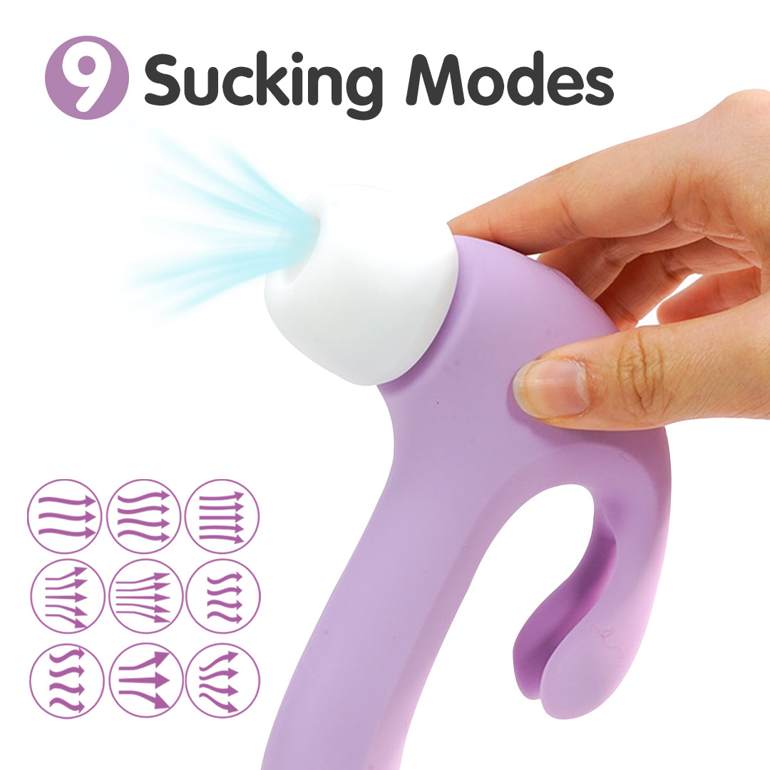Hammer Rabbit 3-in-1 Vibrator, 9 Sucking Modes