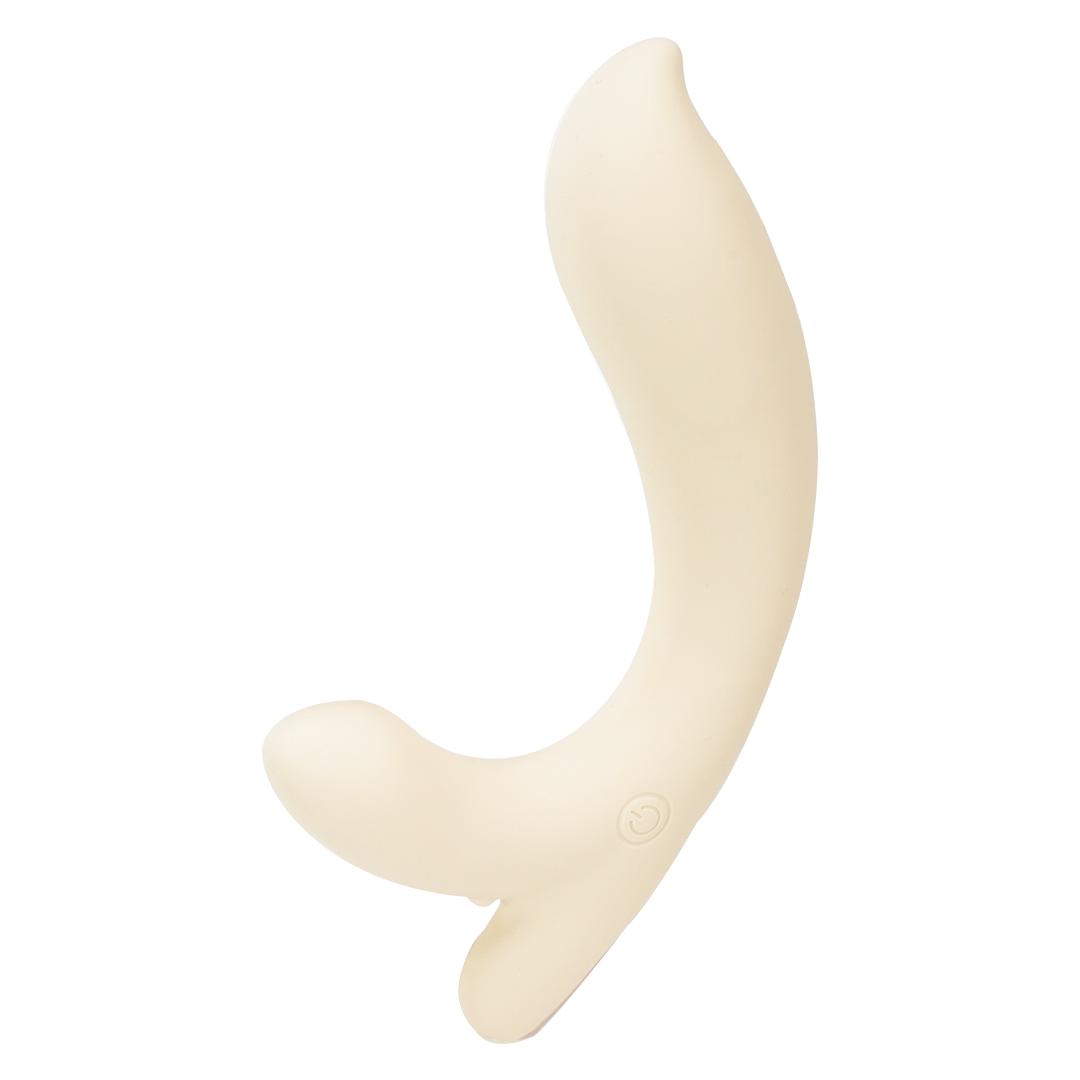 Beige double vibrator for vaginal or anal use - Bad Peach product
