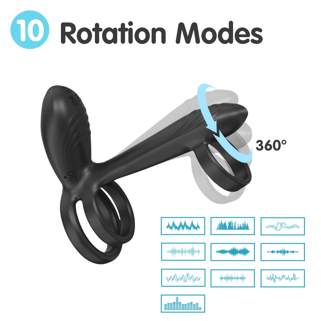 Remote Rotating & Vibrating Cock Ring | Rechargeable Remote Rotating & Vibrating Cock Ring | Rechargeable