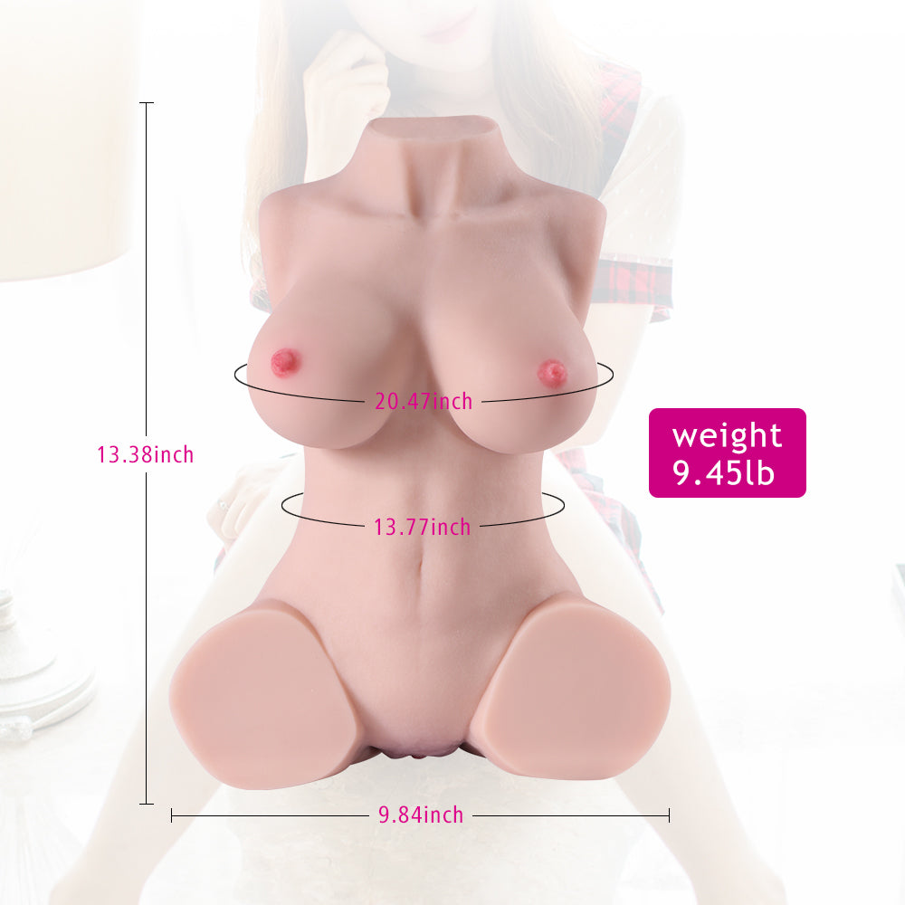 Realistic torso masturbator with dimensions and weight