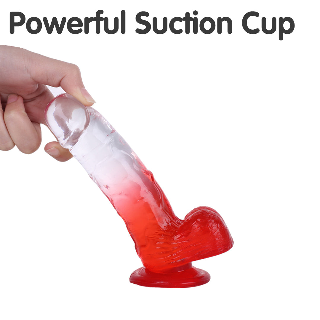 Red Desire Suction Cup Dildos 7.8 Inch