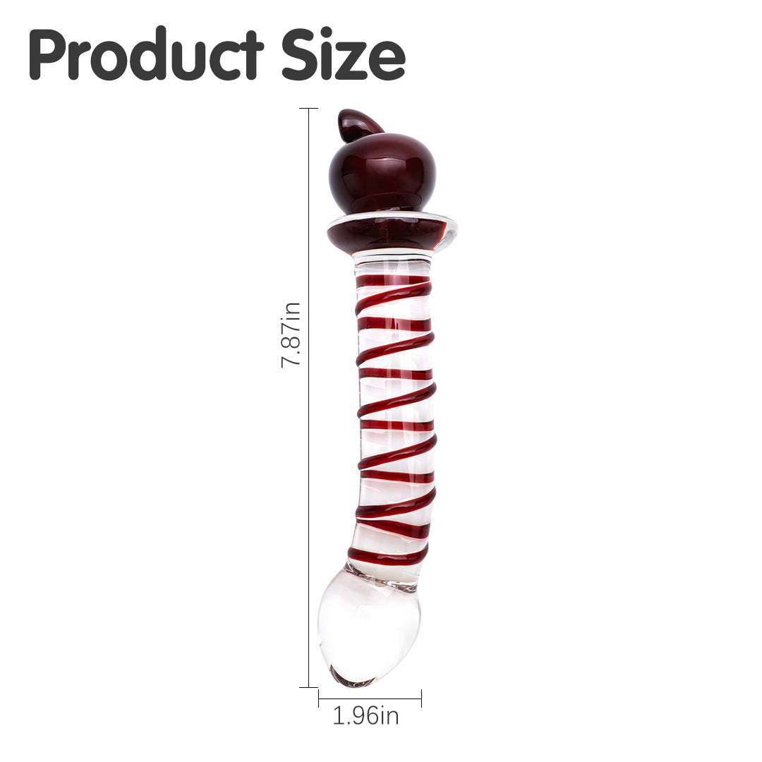 Apple Glass Butt Plugs Dildos 7.8 Inch