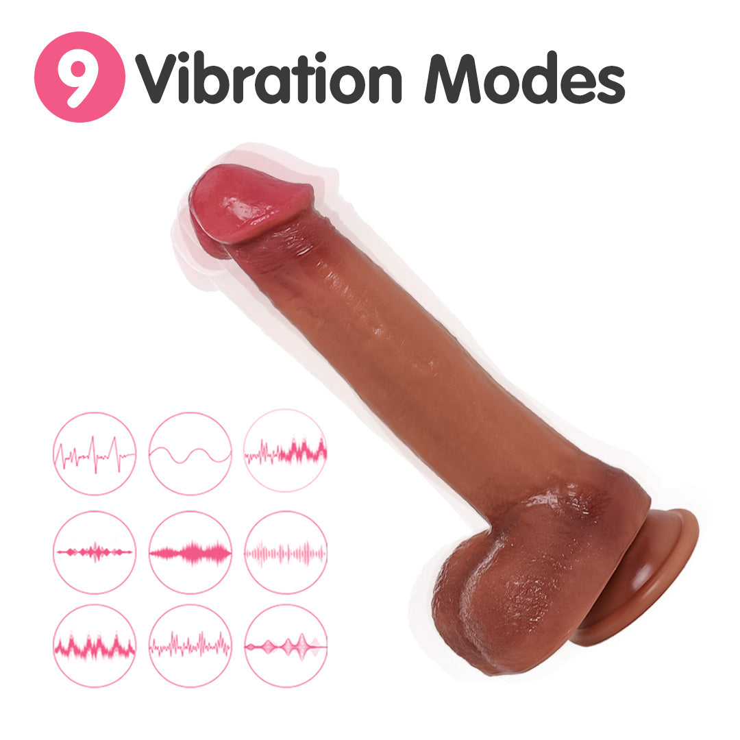 Sensual Heat 3 Thrusting & 9 Vibrating Dildo Vibrator 9 Inch