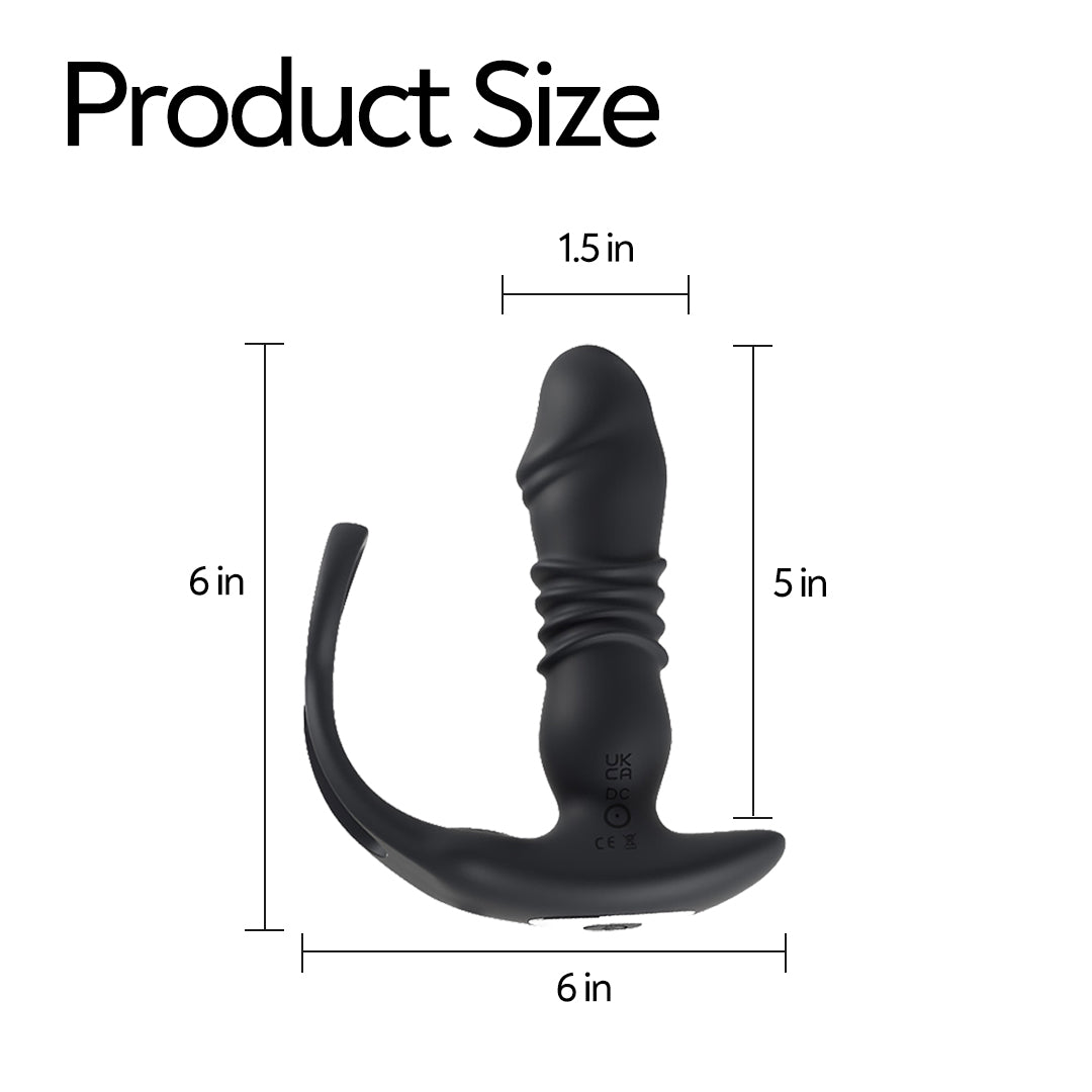 InnerGlo Rechargeable Remote Control Thrusting Prostate Massager Cock Rings