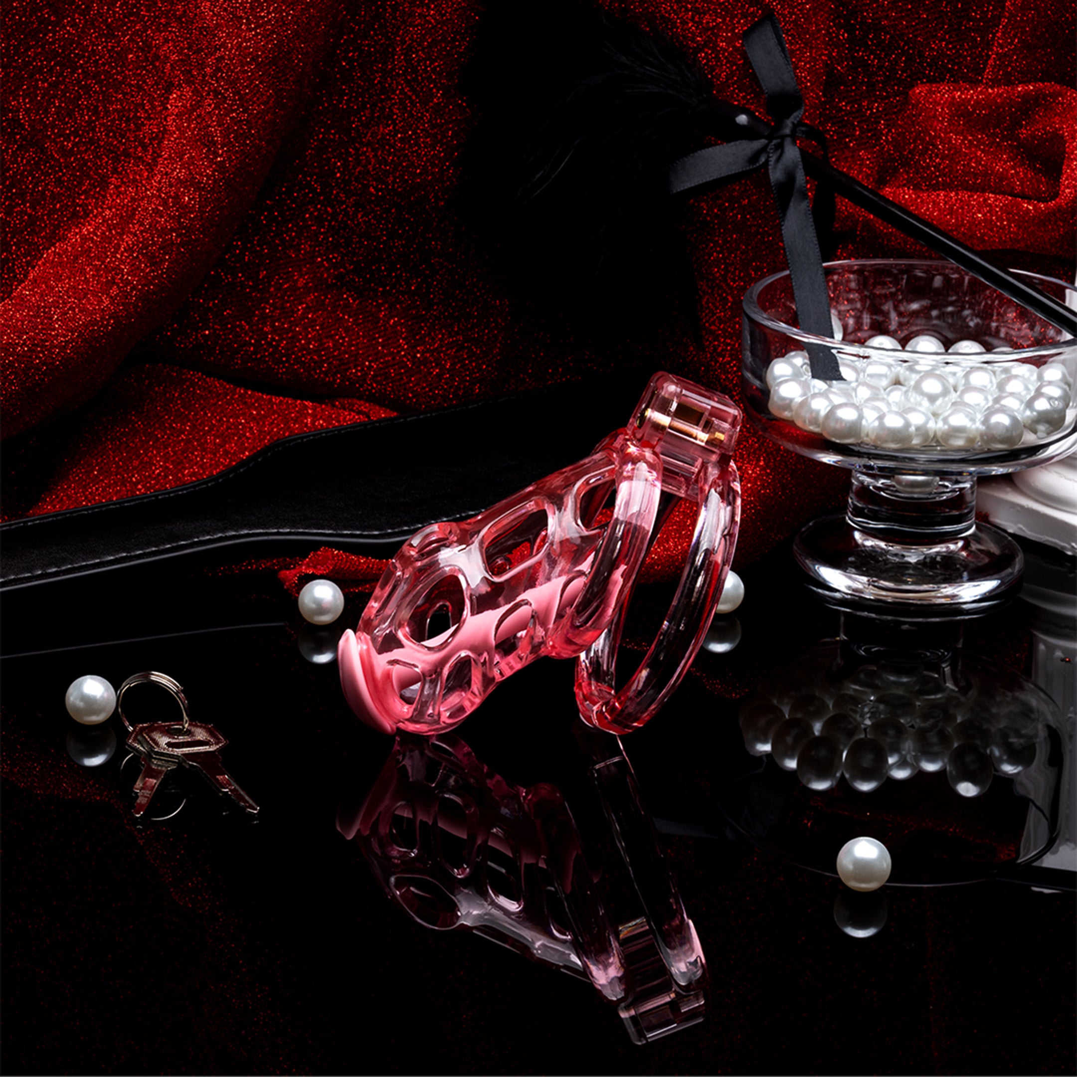 Pink Suger Chastity Cock Cage Kit