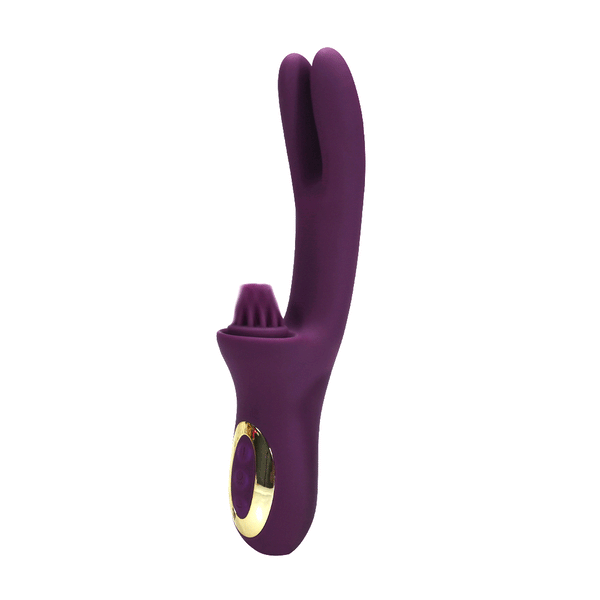 Vibrador de Conejo Morado del Bosque con Función de Cepillado y Tirado