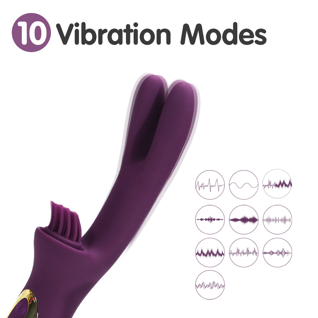 Purple Forest Brushing & Pulling Rabbit Vibrator