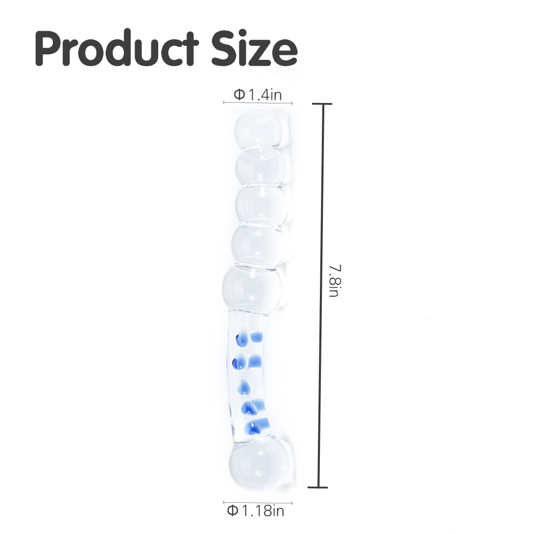 Crystal Bliss Sapphire Spiral Glass Dildo - Product Size
