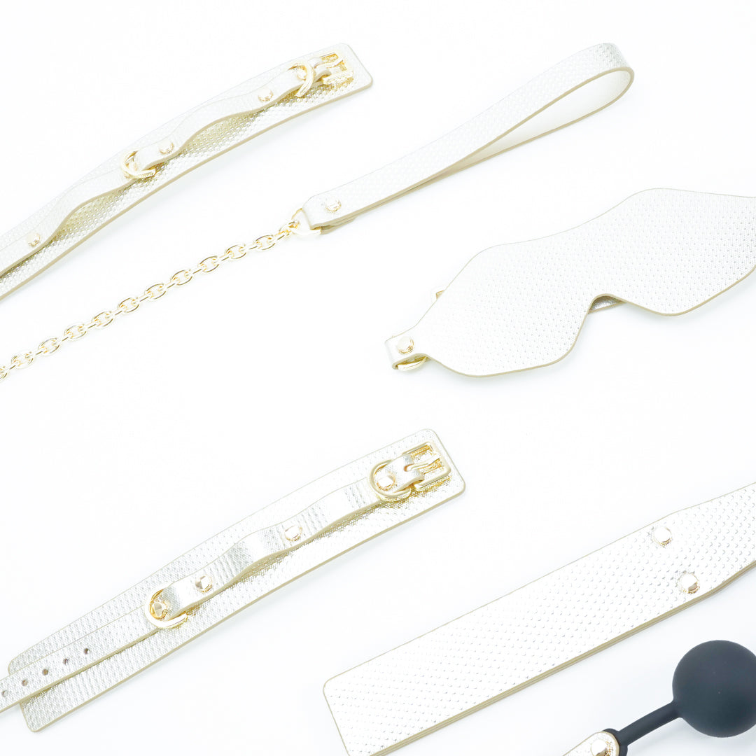 Luxury BDSM Bondage Set - White and Gold