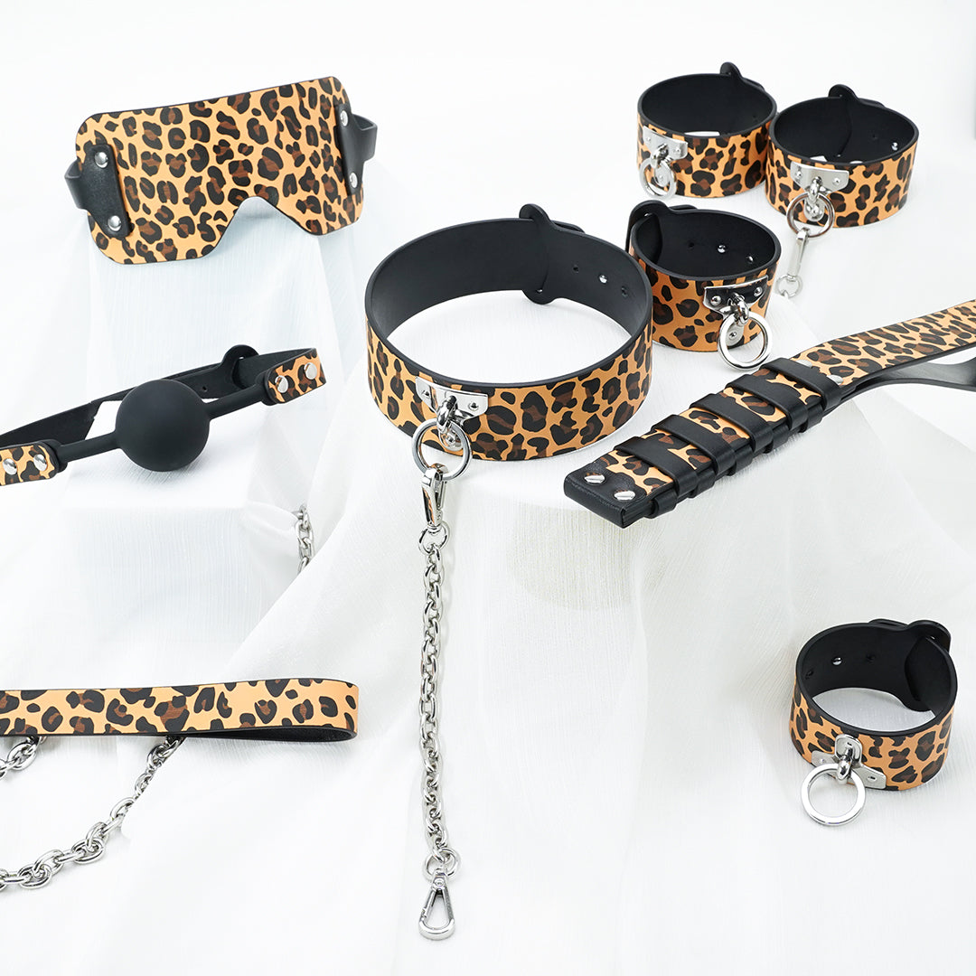 Leopard Print BDSM Bondage Set accessories