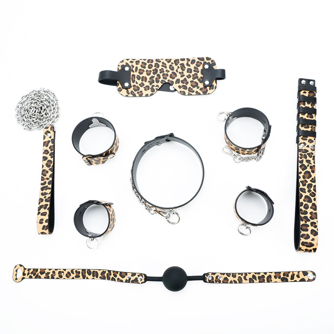 Leopard Print BDSM Bondage Set