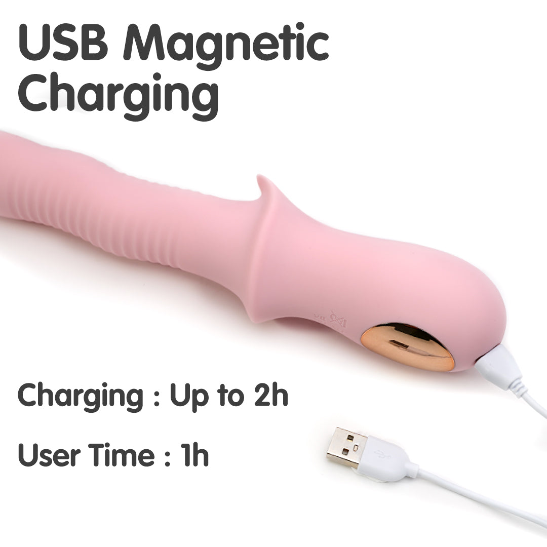 Pink Ripple Wiggle G-Spot Dildos Vibrator