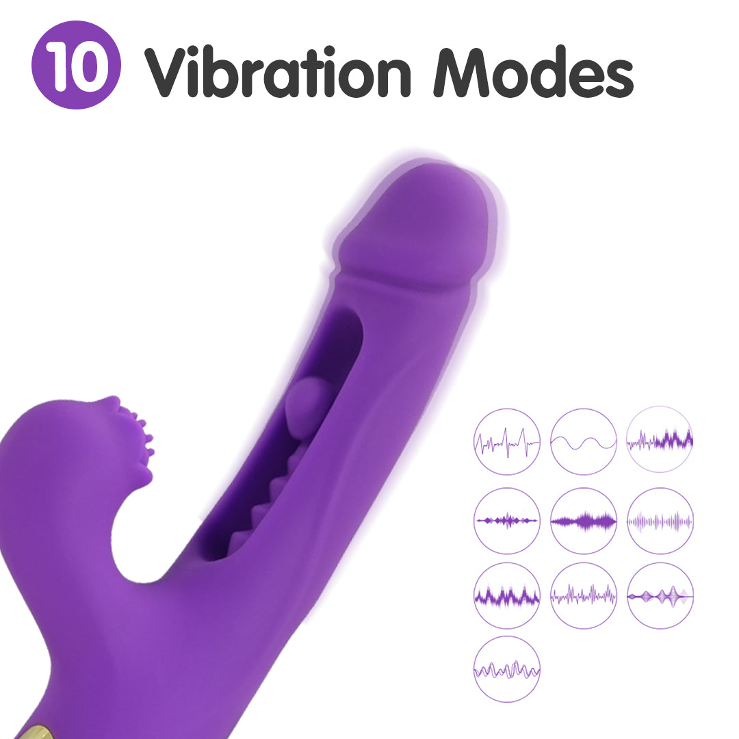 Vibrador de conejo penetrante Loto Lila