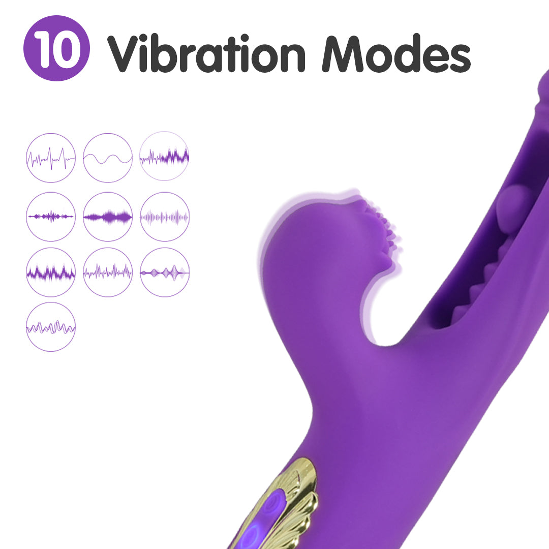 Vibrador de conejo penetrante Loto Lila