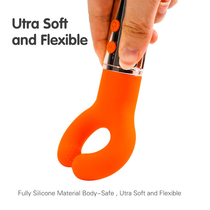 Donuts Clitoral Vibrator - Orange silicone, Ultra Soft and Flexible
