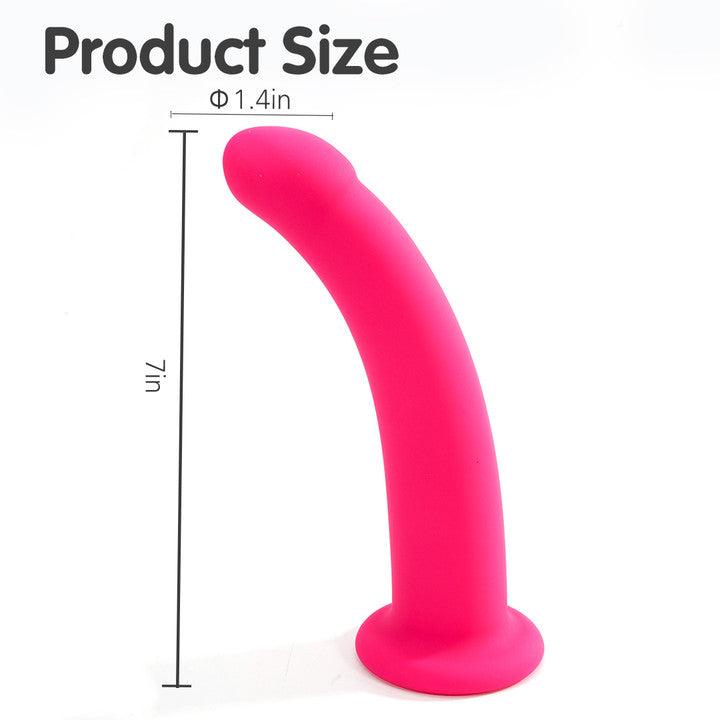 Pink 7-inch dildo, product size guide