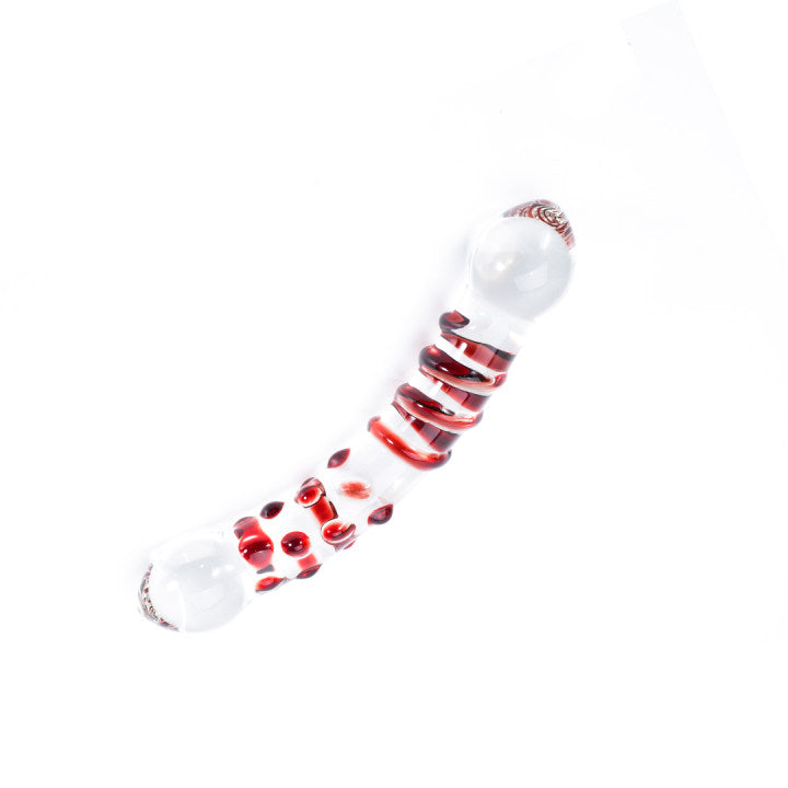 Crystal Bliss Ruby Spiral Glass Dildo