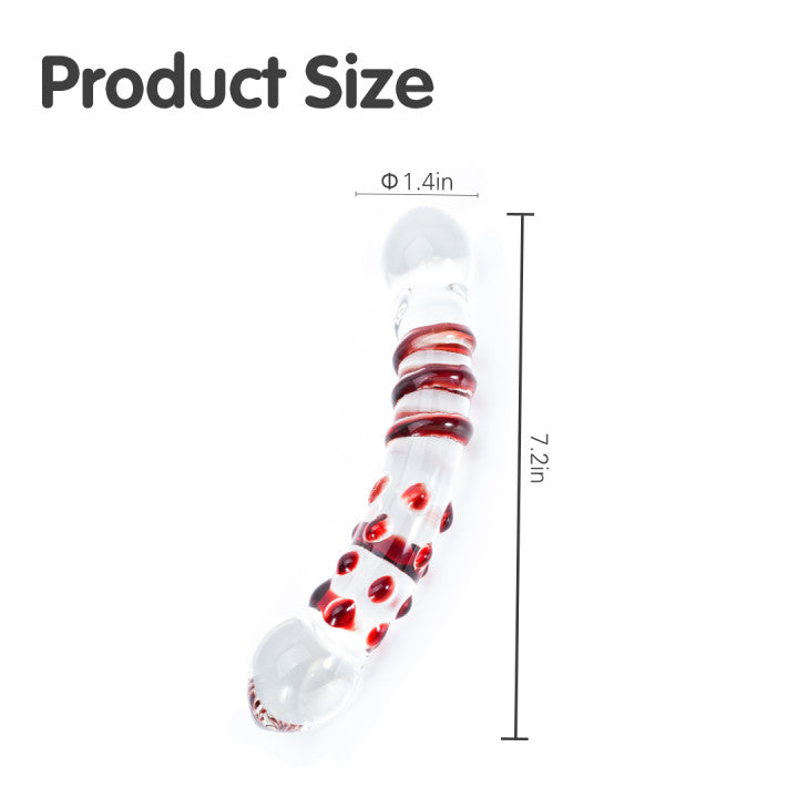 Crystal Bliss 7-inch Glass Dildo - Product Dimensions