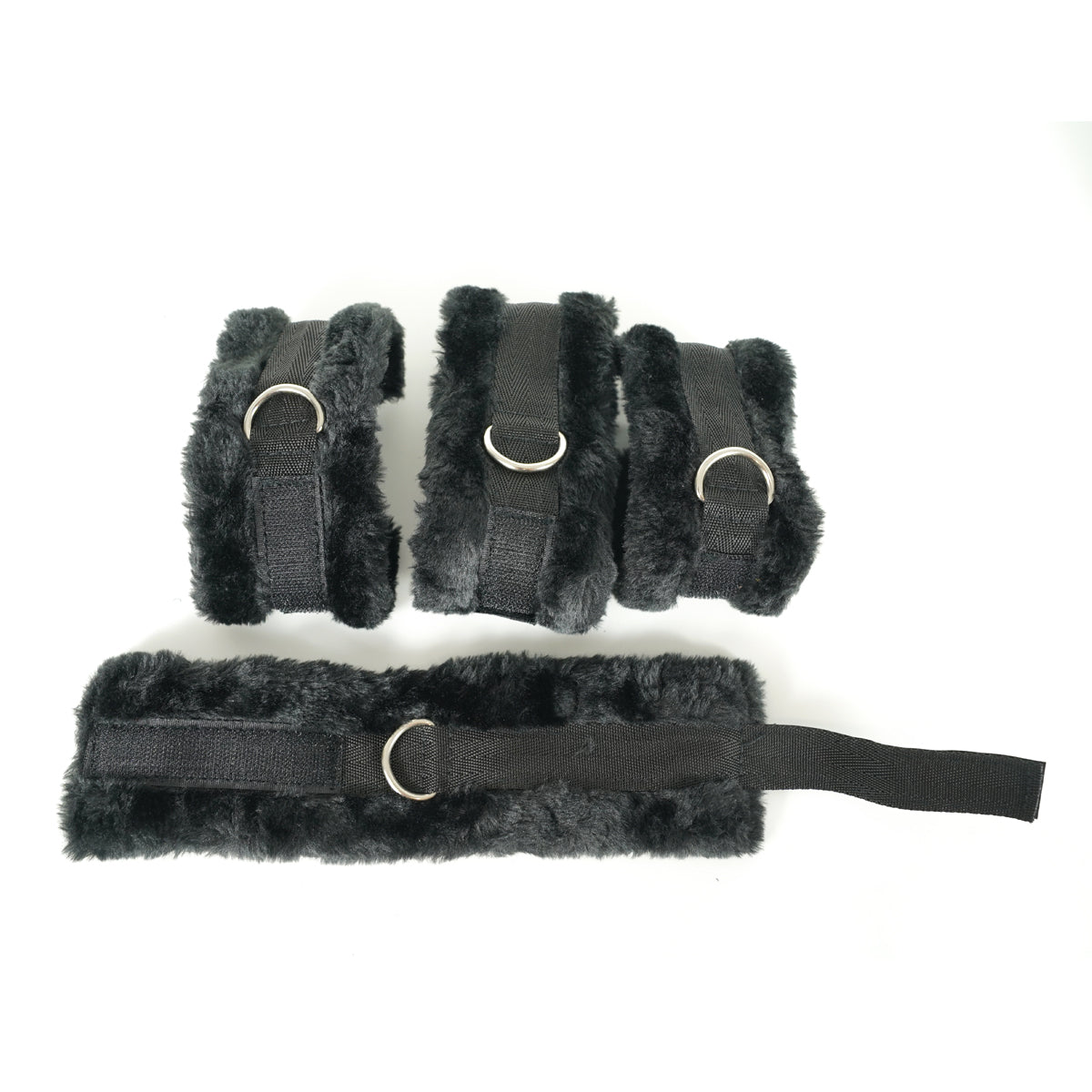 Furry black restraint set for couples
