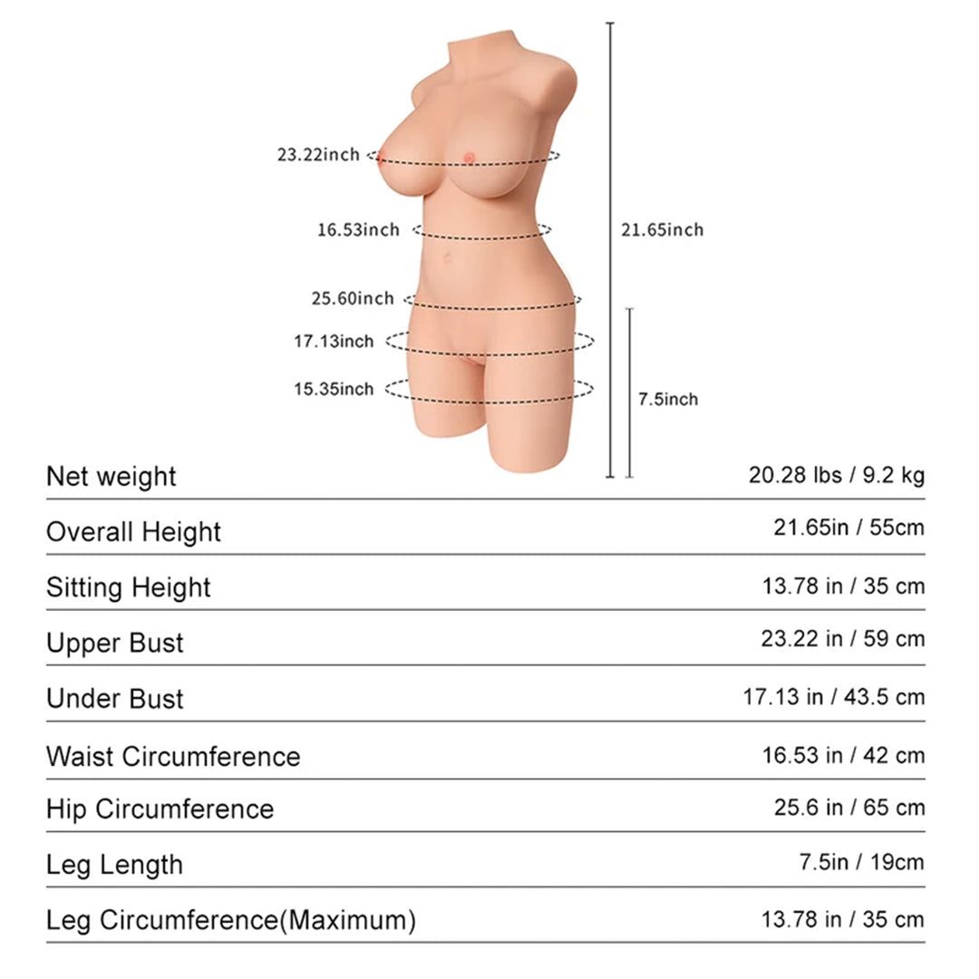 Maia Doll Masturbador Realista de Vagina, Trasero y Senos 9,2 kg