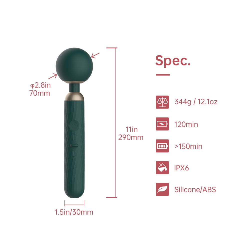 Zenith wand vibrator specifications, dimensions, and features