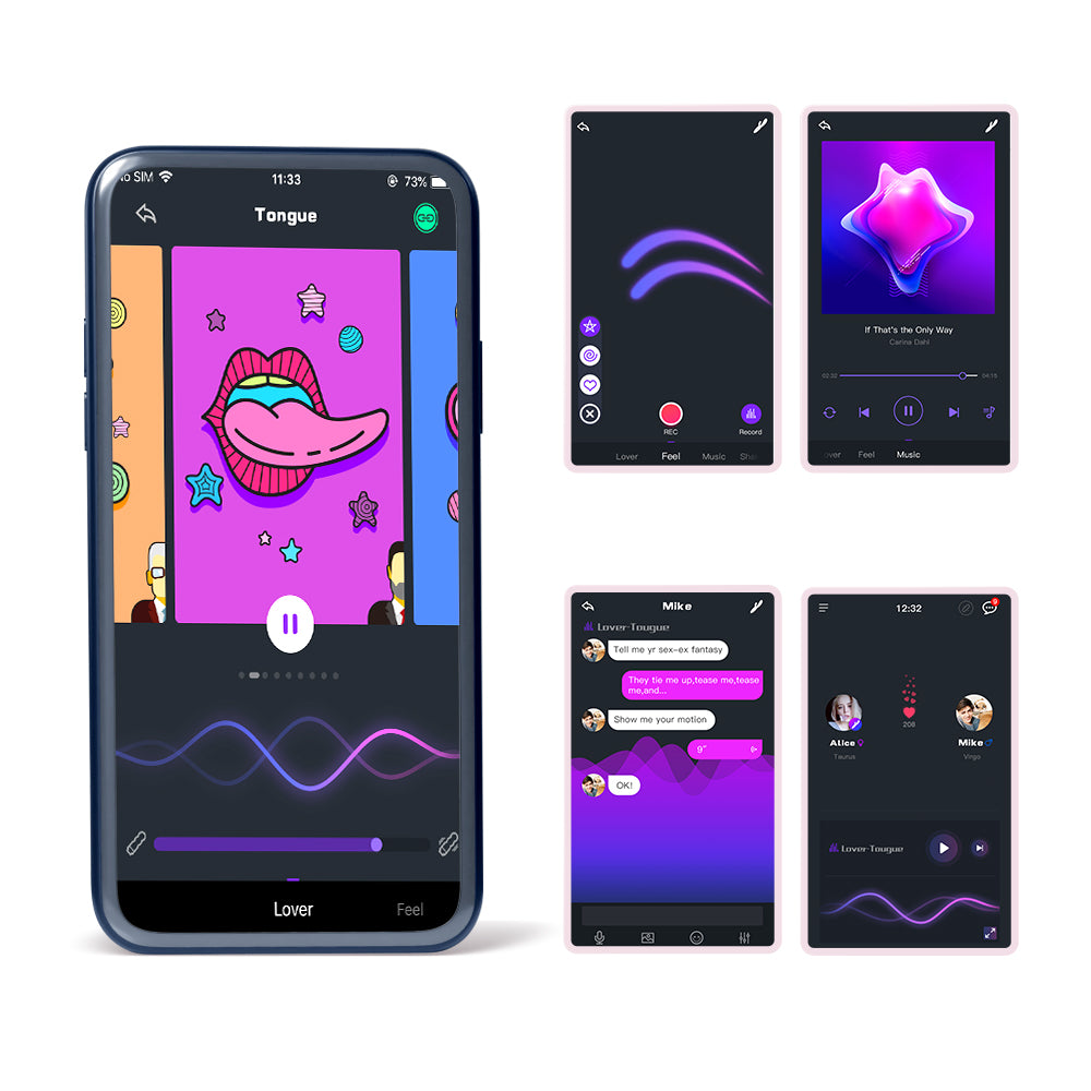 Zenith app control for wand vibrator: Tongue App Interface